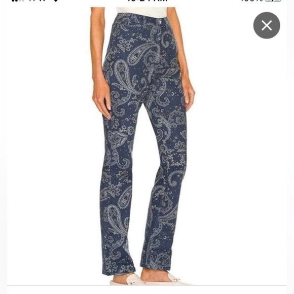 WeWoreWhat Denim - NWT WeWoreWhat Icon Paisley Straight Leg Jeans Night Sky Blue Size 27